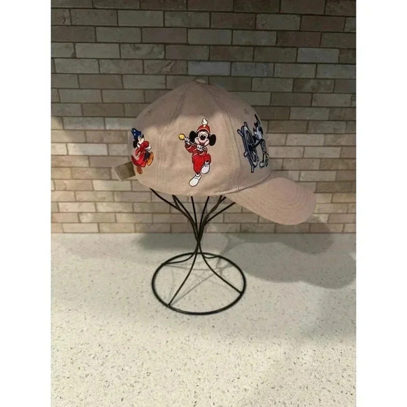 Disney Mickey Mouse Through The Years Baseball Cap Tan EUC - Picture 2 of 4